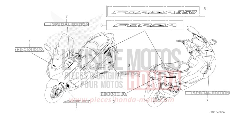 MARKE/EMBLEM (NSS250AP,R/NSS350AP,R) von Forza 350 PEARL FALCON GRAY (NHC61) von 2024